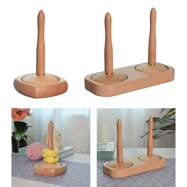 TMZELOA dévidoir Laine en Bambou Bois – Support Laine Tricot Rotatif avec roulement, Porte pelote Laine Stable, Support Bobine Laine Crochet Couture – Accessoire Tricot Artisanal Cadeau Portable