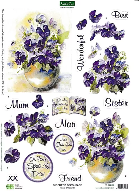 Die Cut 3D Decoupage A4 Sheet Sport Floral Baby Christmas Card Making 37 Options 2