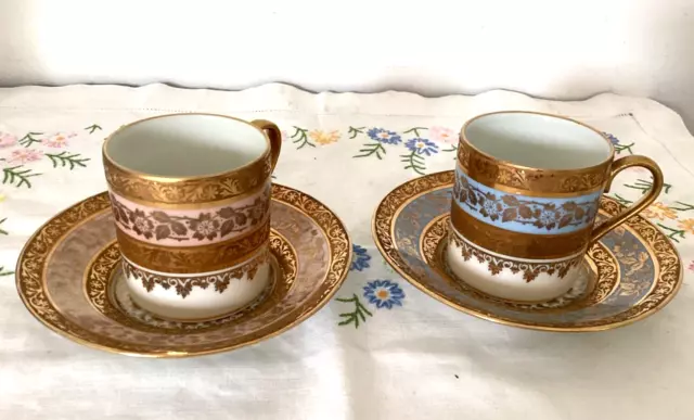 2 tasses a café , ,en porcelaine de limoges,forme litron
