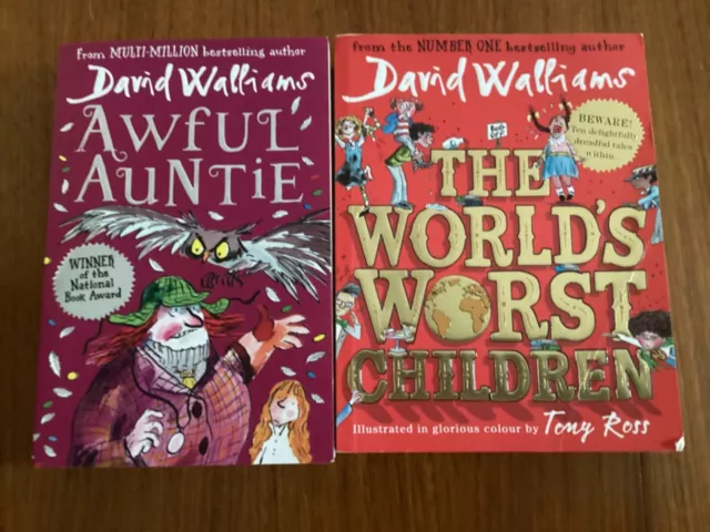 2 X David Walliams Awful Auntie And The Worlds Worst Children