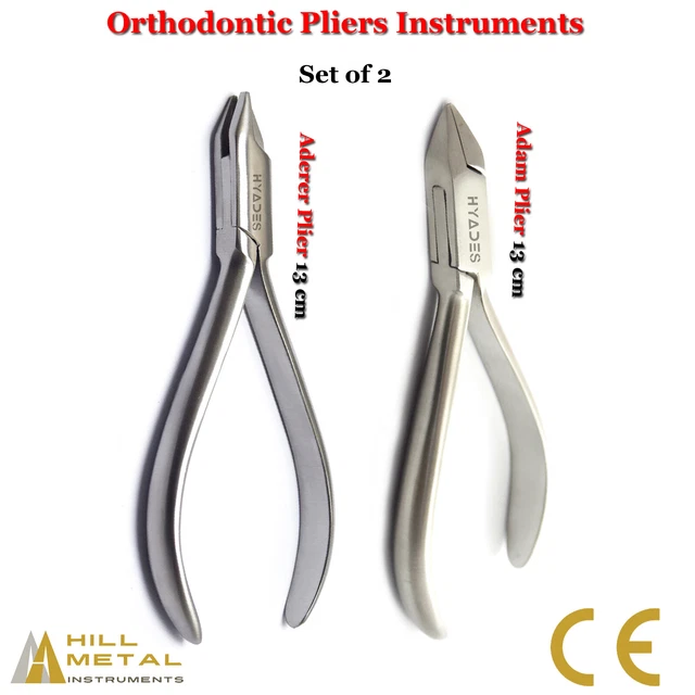 DawnProMed Aderer Three Prong Orthodontic Wire Bending Plier - German Style, Mirror Finish