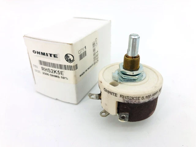 New OHMITE RHS2K5E Rheostats Potentiometer 25watt 2.5kOhms 500V Model H