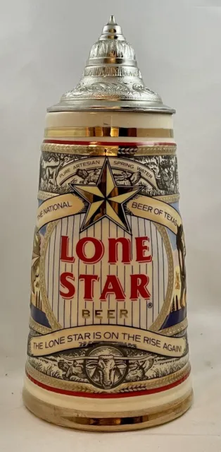 LONE STAR BEER Lidded STEIN 1988 Limited Edition Numbered RARE Texas Gift