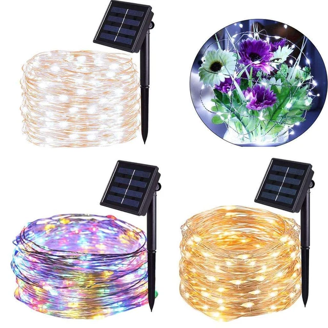 Outdoor Solar String Lights LED Waterproof Copper Wire Xmas Garden Party Decor