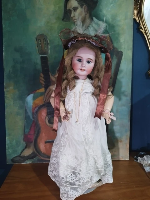 Grande Poupée Ancienne SFBJ Début XXème Sur Corps Bébé Jumeau - 76 Cm