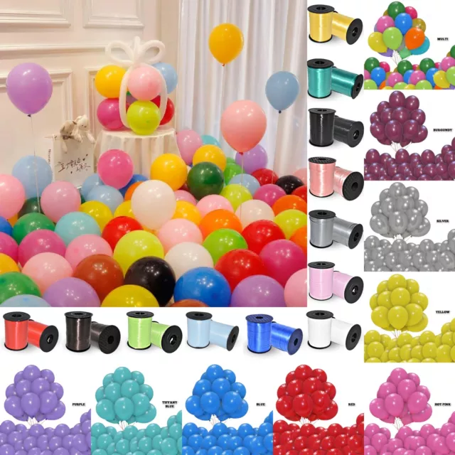 100 X Latex Plain Balloons Helium BALOONS Birthday Wedding Party DECOR BALONS UK