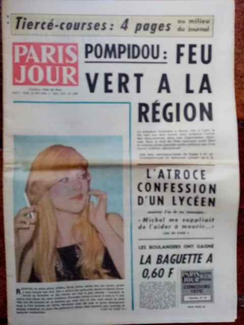 PARIS Jour- Sam/Dim 1er Novembre 1970- SYLVIE VARTAN - Dalida-Joe Dassin-Chancel