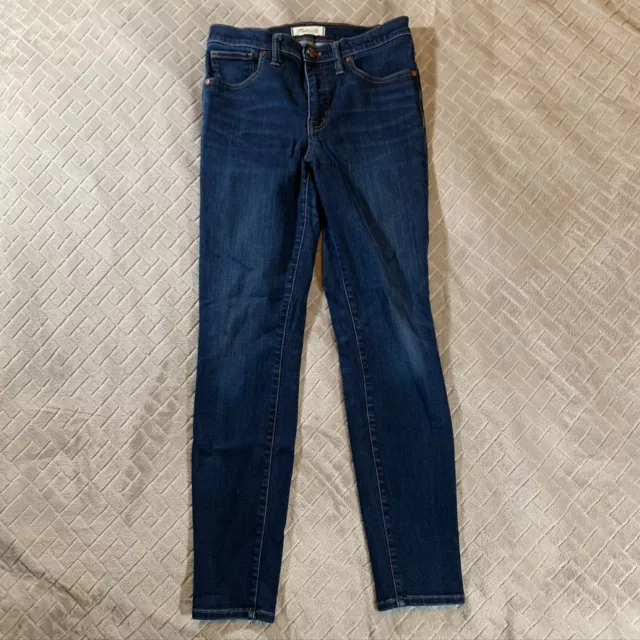 Madewell Womens 28 Denim Jeans Blue High Rise Skinny Ankle Dark Wash Stretch