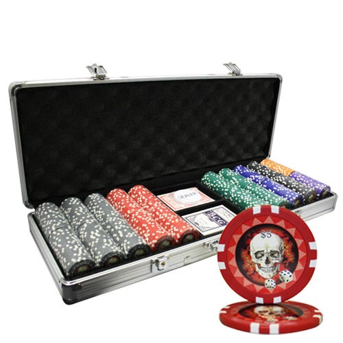 500pcs 13.5G SKULL POKER CHIPS SET by MRC POKER