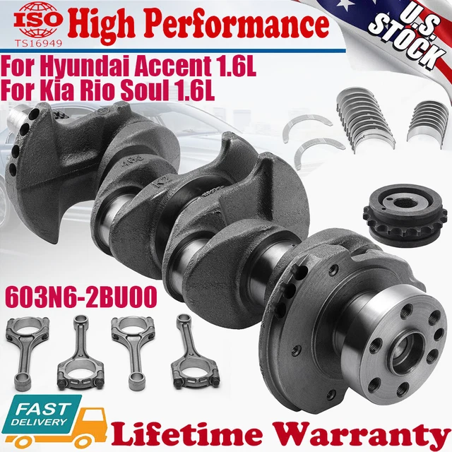Engine Crankshaft Connecting Rods & Bearing Kit For HYUNDAI Accent KIA Rio 1.6L