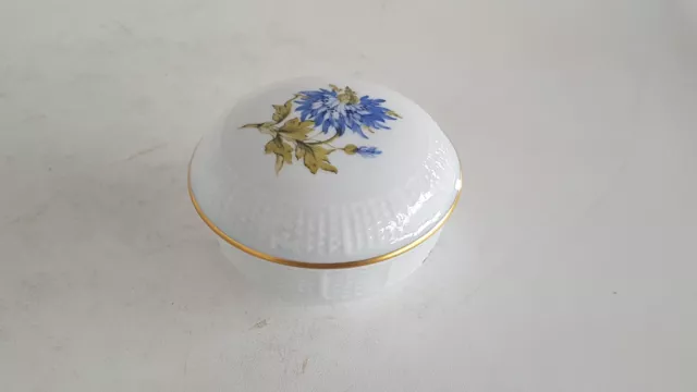 Ludwigsburg Deckeldose Korbrand Blumen Gold 20. Jh. 1. Wahl D 10 cm