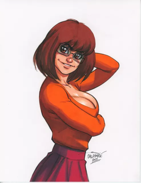 Velma Scooby Doo mystery comic art sexy horror 11x17 cartoon print Dan  DeMille