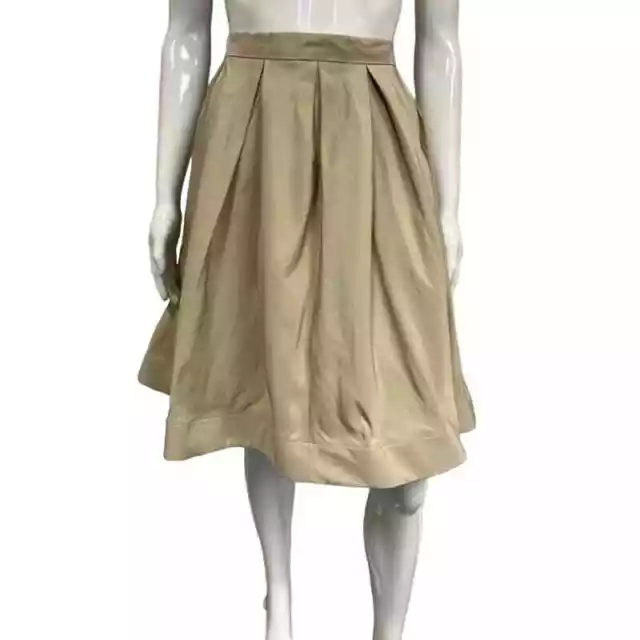 RED VALENTINO Beige Knee Length A-Line Pleated Skirt 46 US 8