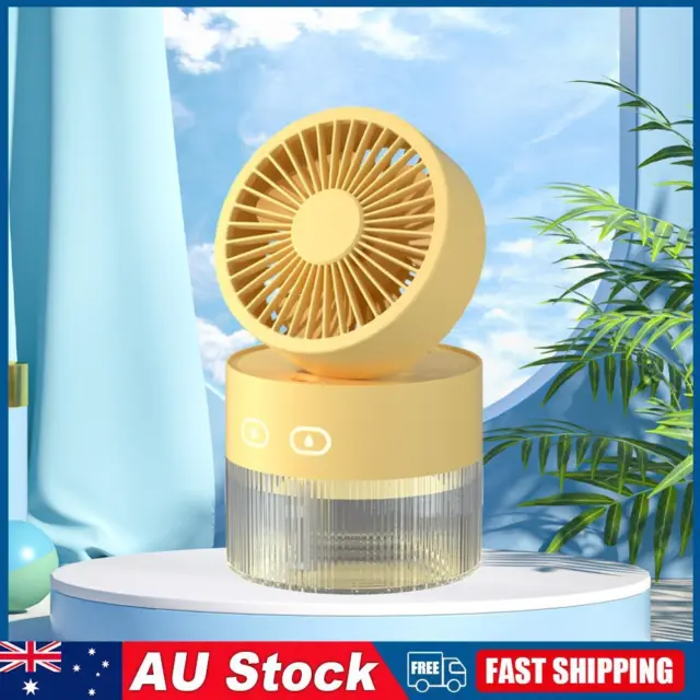 Air Cooler Fan Multifunctional Mini Spray Fan Mute Home Appliance (USB Yellow)