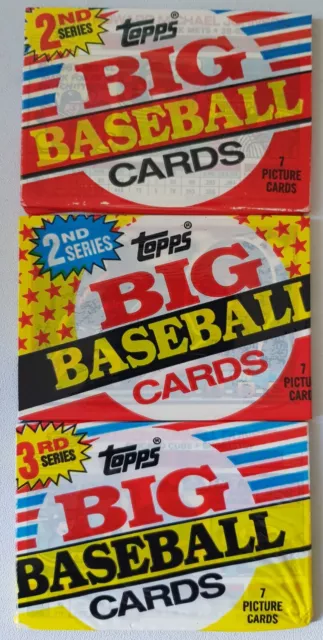 ⚾️1988 - TOPPS BIG BASEBALL - Trading Cards - 3 SEALED PACKS - 2ND & 3RD SERIES