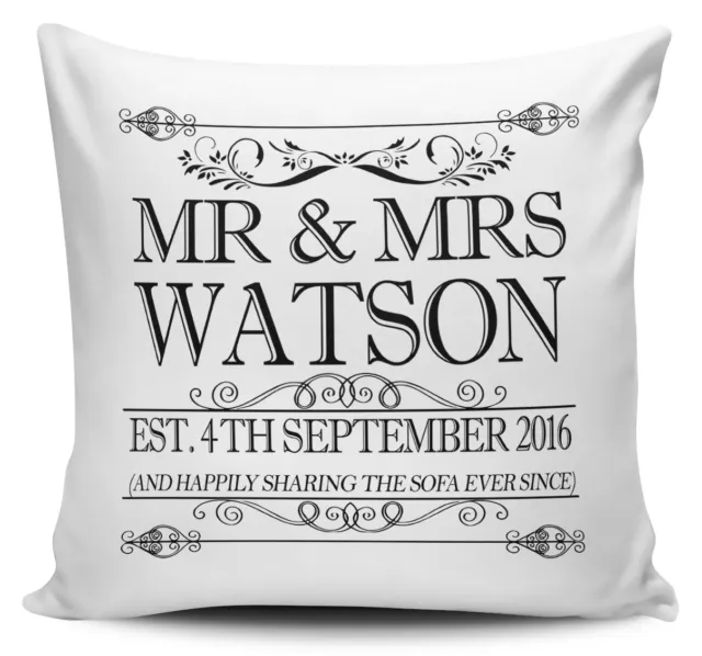 Happily Sharing The Sofa Personalised Anniversary Cushion Cover