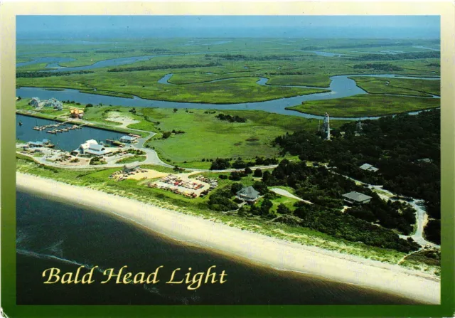 Vintage Postcard 4x6- Lighthouse and Marina, Bald Head Light, NC