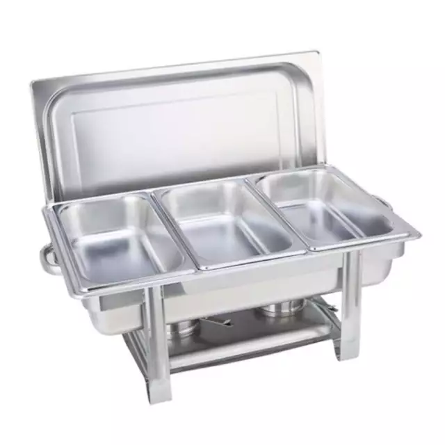 SOGA Triple Tray Stainless Steel Chafing Catering Dish Food Warmer LUZ-ChafingDi
