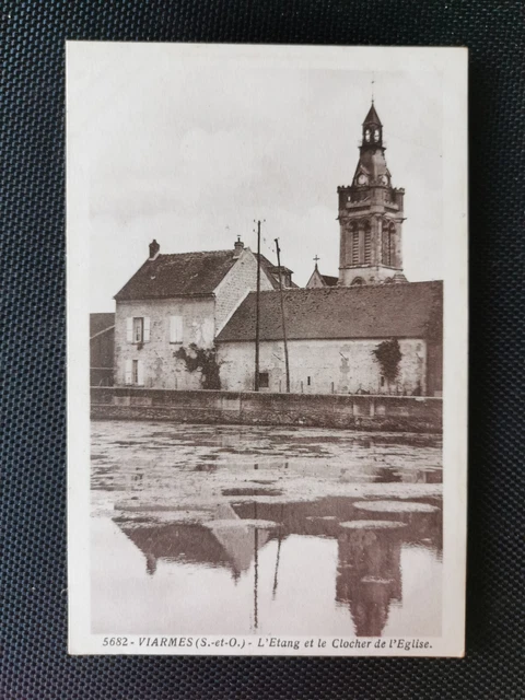 CPA 95 VIARMES - L'Etang et le Clocher de l'Eglise