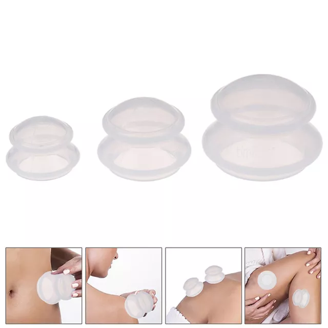 Silicone Massage Cups Anticellulite Cups Set Vacuum Cup Set Facial Suction C~m'