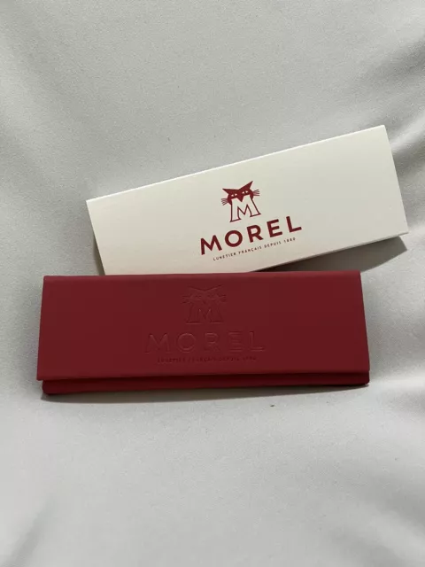 NEW! MOREL Foldable Triangle Eyeglasses Case w/ Branded Cloth - Wine Red