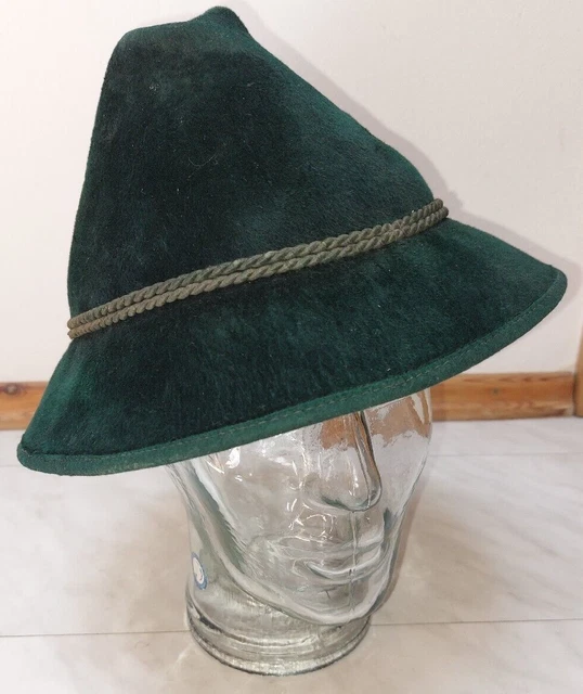 Trachtenhut Jägerhut Steinklopfer Hut Tracht  Größe 52 Grün Hasenhaar Velour