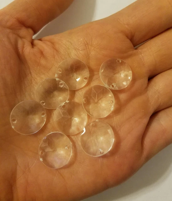 50 Stück 15mm Runde Scheibe Untertasse Kristall Klar Schimmernd Acryl Basteln