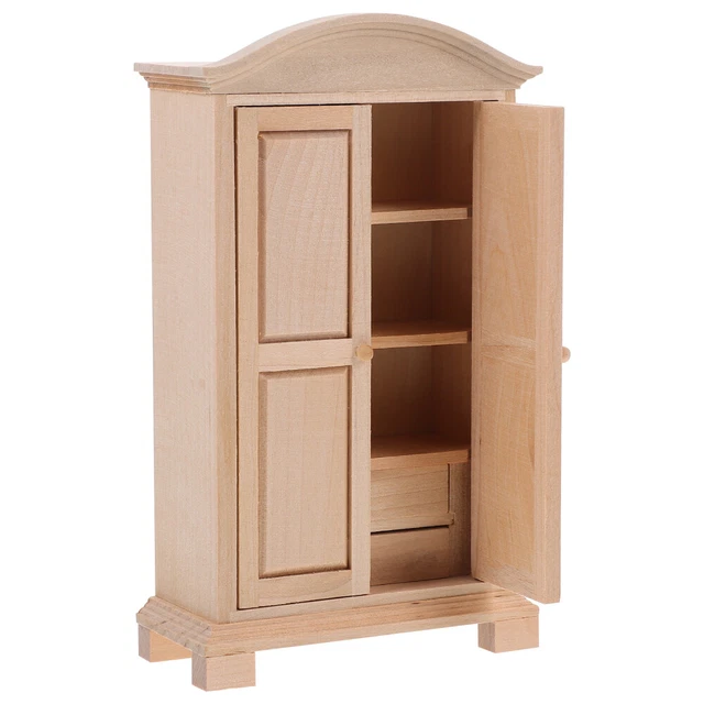 Armoire Mini-Penderie pour Poupée, Rangement Accessoires et Vêtements