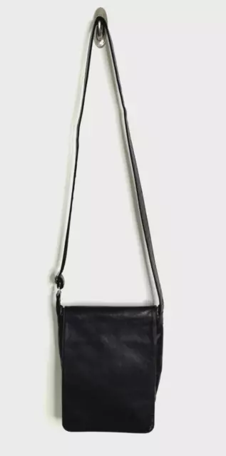 LONGCHAMP Crossbody Leather Shoulder Flap Black Bag Travel Bag Unisex Adjustable