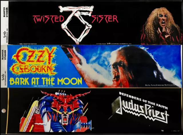 3 Hard Rock Heavy Metal 80's Bumper Stickers Twisted Sister Judas Priest Ozzy