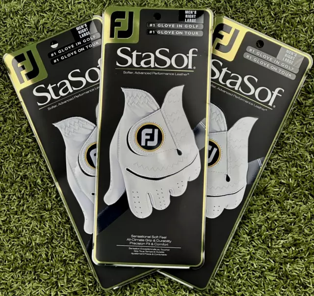 FootJoy StaSof Golf Glove Pack Lot For Left Handed Golfer Large L New #84202