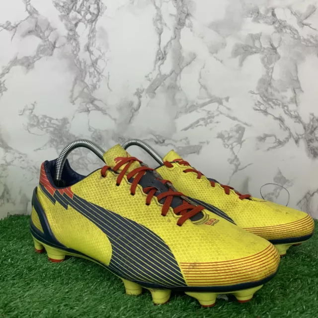 Puma Football Boots 7 Adults Evo Speed Yellow FG Firm Ground Trainers 3G