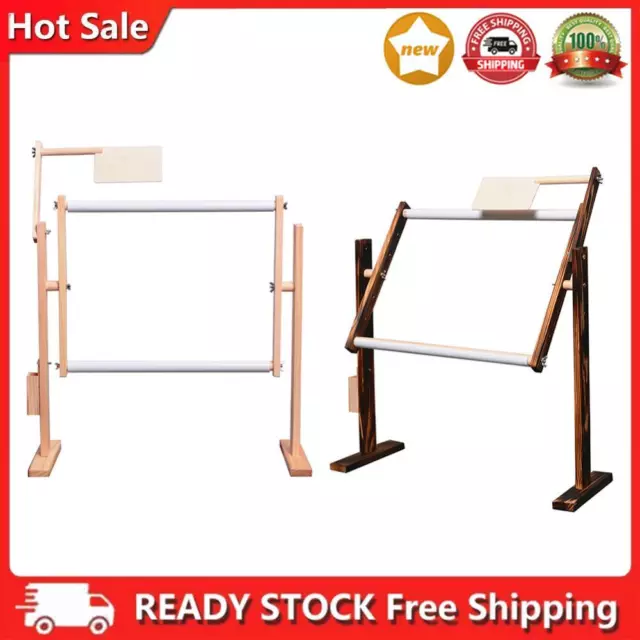 Solid Wood Cross Stitch Frame Rack Desktop Embroidery Floor Stand Handmade Tools