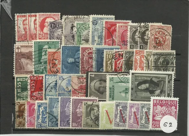Lot de 44 Timbres BELGIQUE Neuf** & Oblitérés