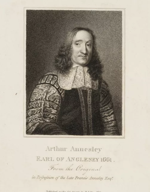 Unbekannt (17.Jhd), Portrait des Arthur Annesley,  1813, Punktierstich Barock