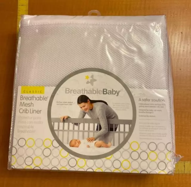 Classic Breathable Baby Mesh Crib Liner White