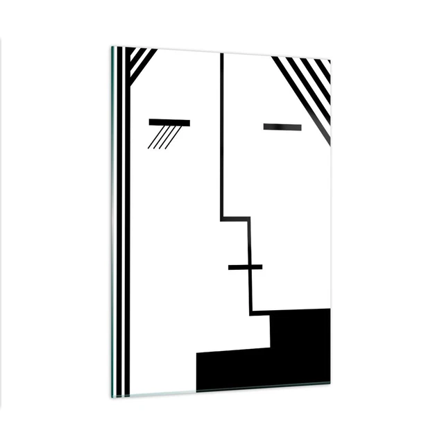 Quadro Tela Adamo Ed Eva Bianco E Nero 80x120 Cm - Brilla Al Buio, Doppia Visione, Moderno, Pronto Da Appendere