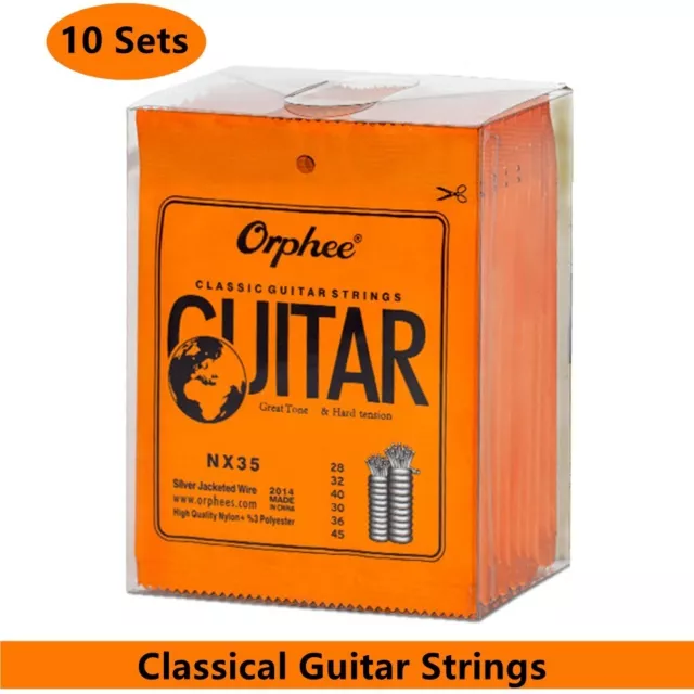 Orphee Corde per Chitarra Classica Filo Placcato Argento per Corde Nylon 10 Set