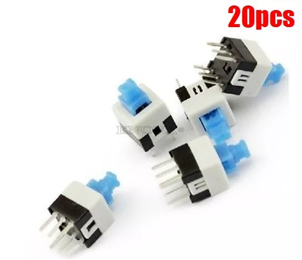 20Pcs Switch On-Off DIP-6PINS Push Button Tactile Mini Latching 7X7MM New Ic ic