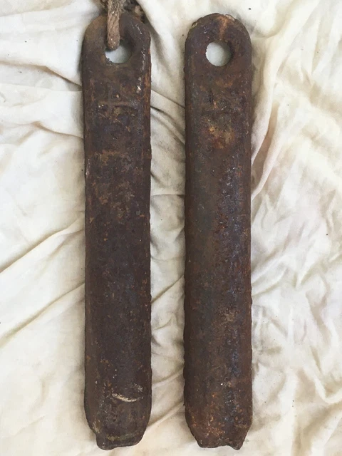 Antique Cast iron window sash weights 4LBs each Lot of 2