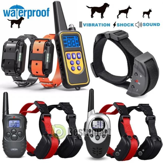 Dog Shock Collar Training Bark 4 Mode Electric Remote For Small Large Big Dogs