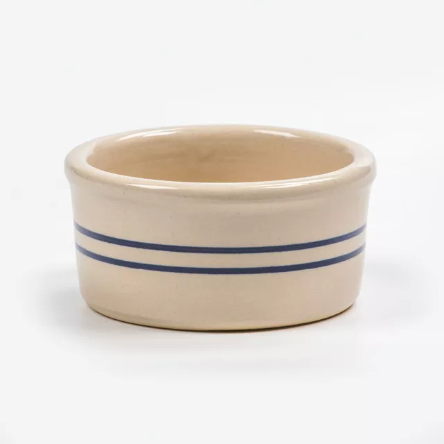 "Gres Ramekin a rayas azules Martínez Pottery Heritage sin tapa 2 1/4"" x 4 3/4"