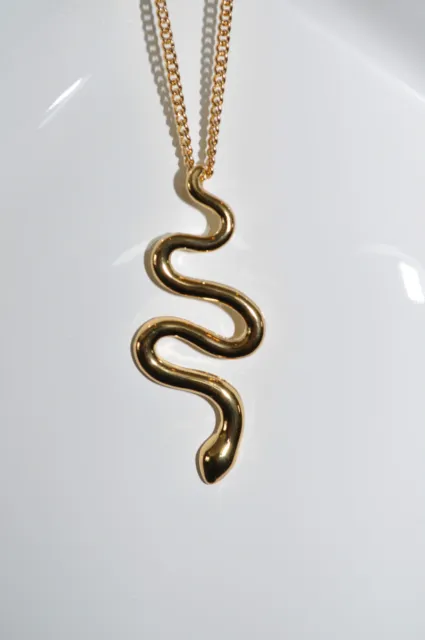 JULES SMITH 14k Yellow Gold Plated Snake Charmer Pendant Necklace