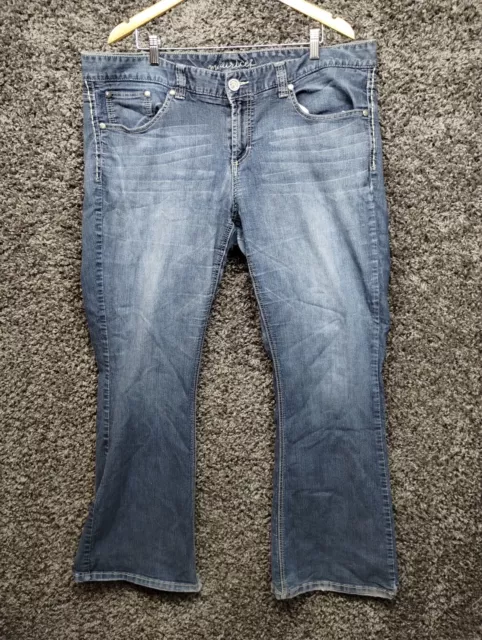 * Maurices Jeans Women Plus 22 Long Blue Bootcut Flap Pocket Casual Pants 2