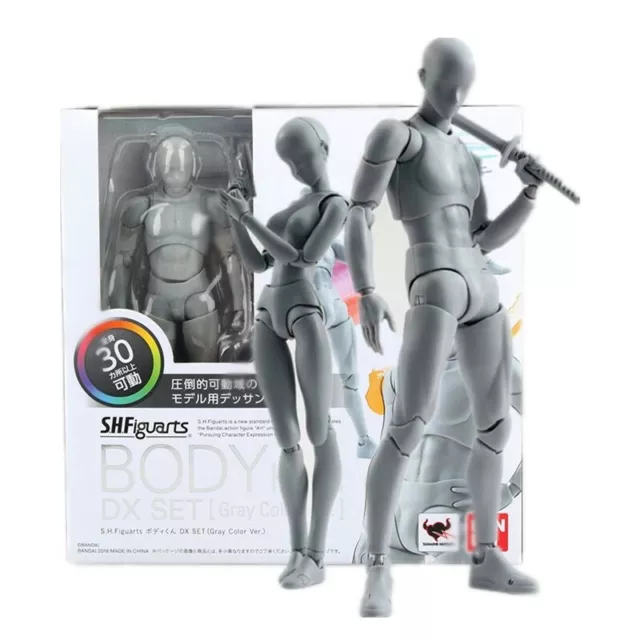 Action figure in PVC/S.H. FIGUARTS He She Body Kun DX Set Grigio Colore Ver Body-Chan