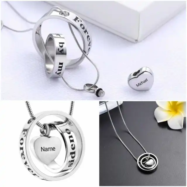 Personalised Urn Necklace Cremation Jewellery Ashes Pendant Locket Memorial