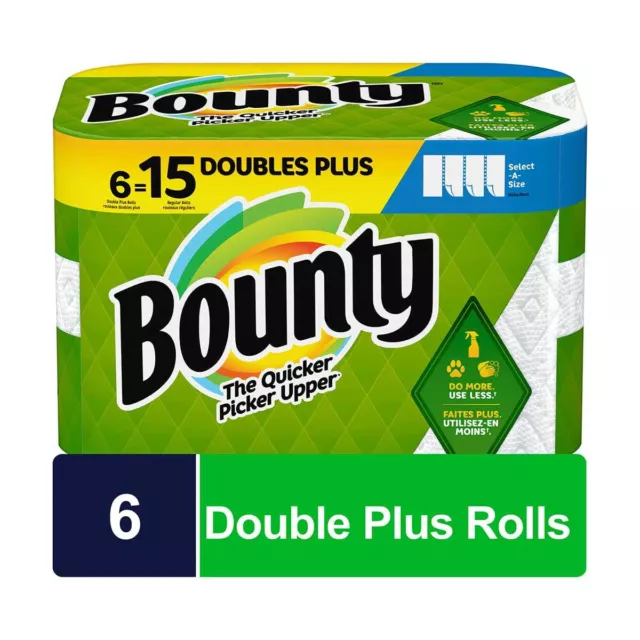 Bounty Select- White, Select-A-Size Paper Towels (6 Double Plus Rolls)