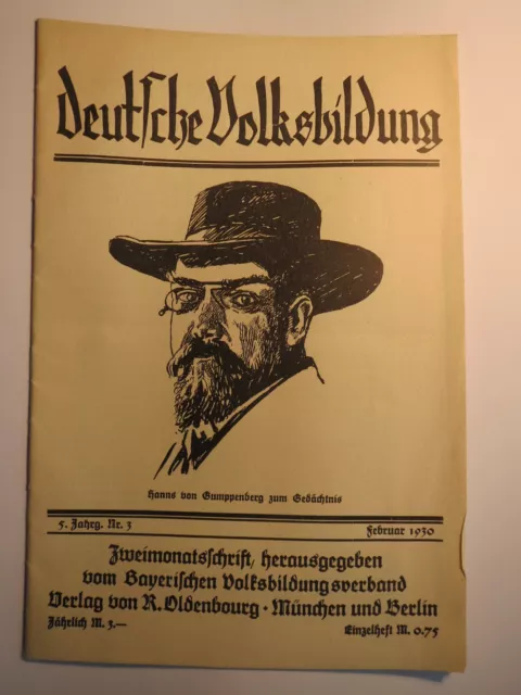 Deutsche Volksbildung - Februar 1930 Hanns von Gumppenberg
