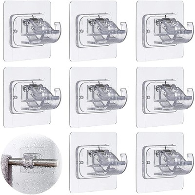 Supporti per staffe per Asta Regolabili Senza Chiodi staffe per Montaggio a Parete autoadesive per aste per Tende 4pcs staffe per aste per Tende autoadesive Staffa Fissa per Bagno e Cucina 