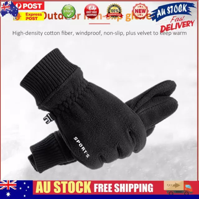 Warm Fleece Touch Screen Outdoor Cycling Windproof Gloves for Men (Black)